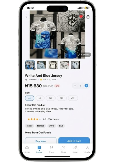 OBAY iOS – Product detail page with size picker